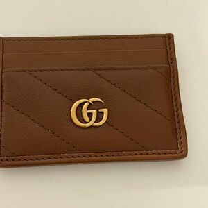 Brown Leather Gucci Card Holder